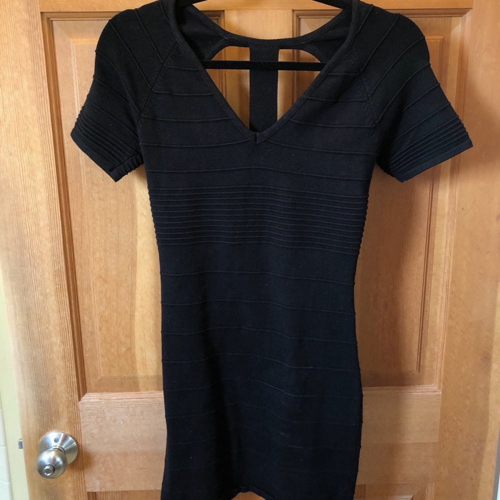 black bodycon dress with back cut out